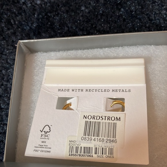 NWT Earrings from Madewell. Clear with gold hoops. - Picture 2 of 2